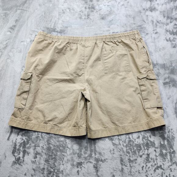 Vintage Reebok Shorts Mens 4XL Tan Khaki Cotton Cargo Pull On Casual Outdoors - Picture 2 of 9